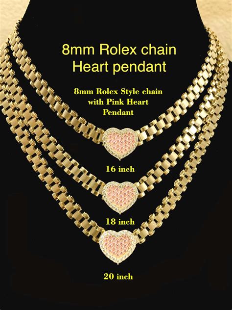 rolex heart pendant|rolex chain.